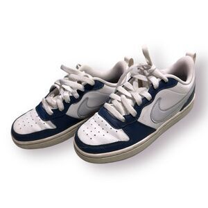 Nike Court Borough Low 2 (GS) White/Navy Sz 3.5Y‎ BQ5448 107